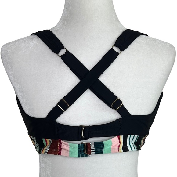 Allure Bikini Top Striped Adjustable Padded Swimwear Multicolor 16 18 Plus Size - Picture 7 of 16